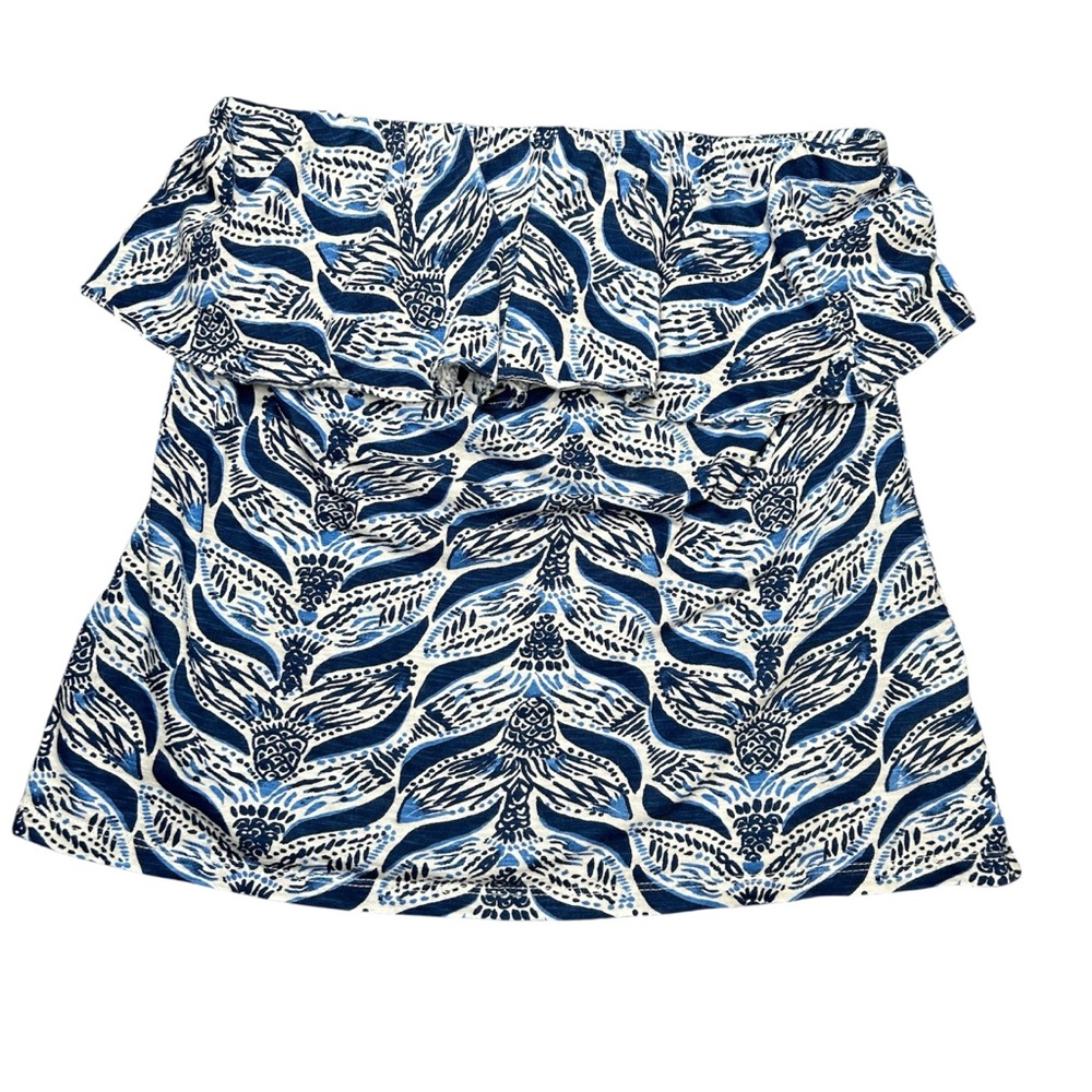 Lilly Pulitzer Wiley Tube Top Womens Small Blue White Whale A Mermaids Tail EUC